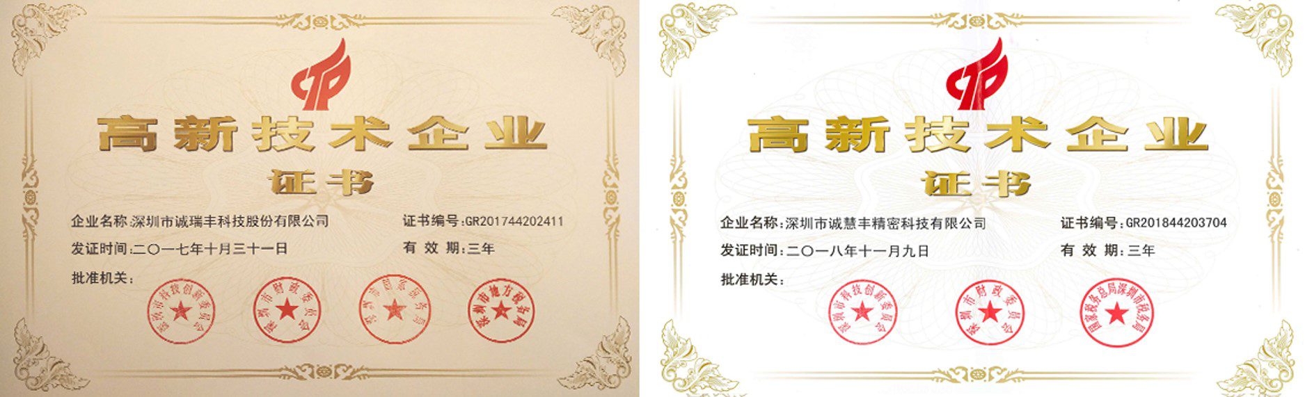 誠(chéng)瑞豐榮獲“國(guó)家高新技術(shù)企業(yè)”榮譽(yù)稱(chēng)號(hào)